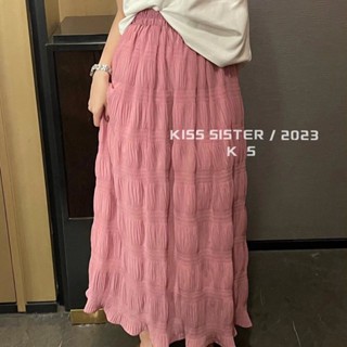 Pleated Skirt🍧กระโปรงพลีท เอวสูง แบบยืดหยุ่น สําหรับผู้หญิง