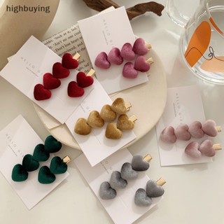 [highbuying] กิ๊บติดผม ผ้ากํามะหยี่ รูปหัวใจ แฟชั่นฤดูใบไม้ร่วง และฤดูหนาว สําหรับผู้หญิง สินค้าใหม่