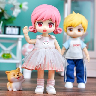 ตุ๊กตา BJD 1/12 Ob11 ขนาดเล็ก พร้อมเสื้อผ้า ของเล่นสําหรับเด็ก