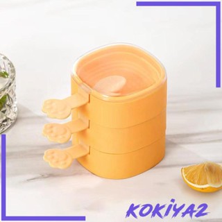 [Kokiya2] ถาดทําไอติม 3 ชิ้น พร้อมแท่งน้ําแข็ง ใช้ซ้ําได้ สําหรับเด็ก DIY