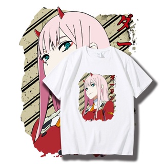 เสื้อยืดแขนสั้น ทรงหลวม พิมพ์ลายอนิเมะ Darling in the FRANXX Co-Branded Street แฟชั่นฤดูร้อน สําหรับผู้ชาย และผู้หญิง