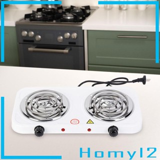 [HOMYL2] หัวเผาไฟฟ้า แบบคู่ สีขาว พร้อมไฟแสดงสถานะ 2000W ควบคุมอุณหภูมิ 5 ระดับ