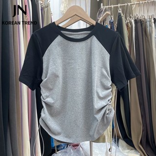 JN Studio   เสื้อยืด ครอป เสื้อยืดผู้หญิง สไตล์เกาหลี  ทันสมัย ทันสมัย ทันสมัย High quality A99J0LK 36Z230909