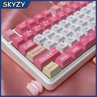 135 คีย์ Dopamine Keycaps Cherry Profile อะนิเมะสาวสีชมพู PBT Dye Sub คีย์บอร์ดแบบกลไก Keycap