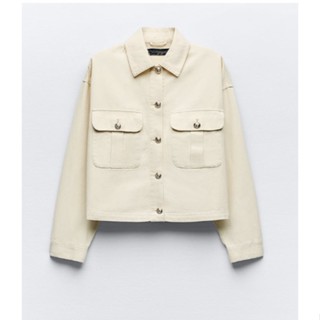 Zara Jackets23 ใหม่ เสื้อแจ็กเก็ตแขนยาว คอปก ทรงหลวม กระดุมหน้าแถวเดียว สีทอง เข้ากับทุกการแต่งกาย แฟชั่นฤดูร้อน8372239