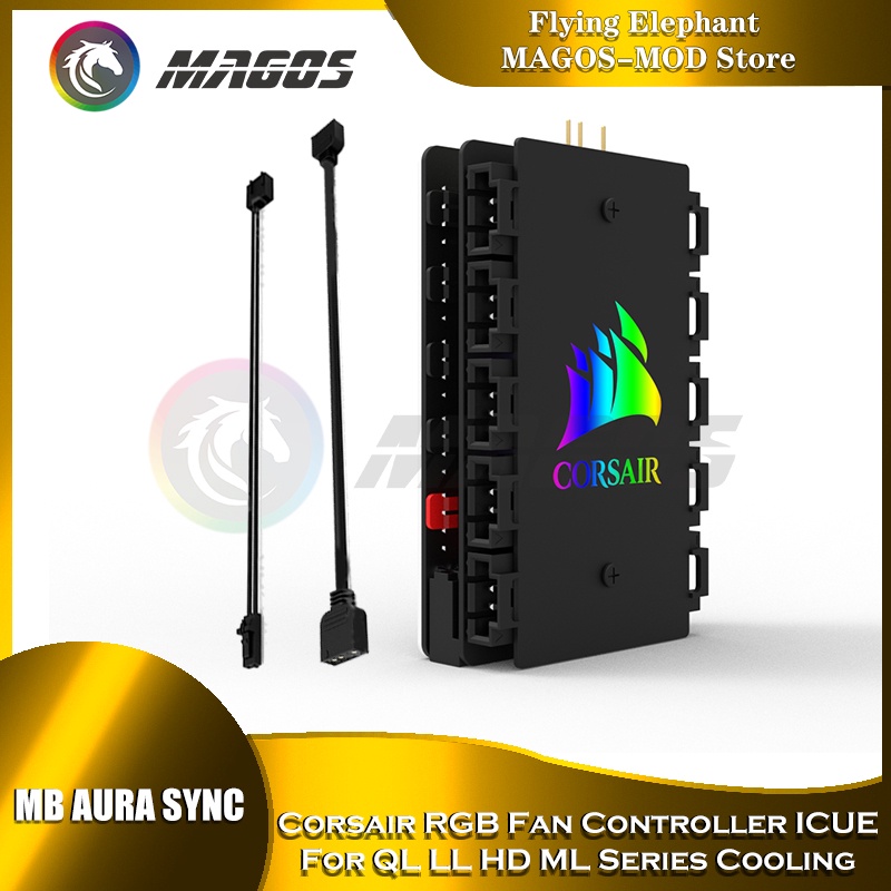 Corsair ตัวควบคุม RGB 5V ARGB SYNC สําหรับ QL LL HD ML Series Fan ICUE ARGB+PWM 2 In 1 5V Led Logo MB AURA SYNC