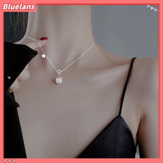 Bluelans สร้อยคอโซ่ จี้รูปแมว ประดับหิน หรูหรา เครื่องประดับ สําหรับผู้หญิง