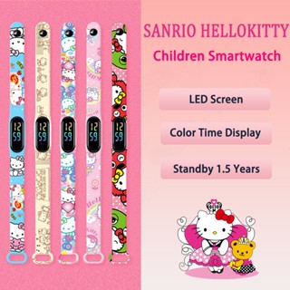 Sanrio Hello Kitty นาฬิกาข้อมือสมาร์ทวอทช์ หน้าจอ Led ลายการ์ตูนน่ารัก สีสันสดใส สําหรับเด็ก