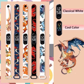 Charizard Series นาฬิกาข้อมือสมาร์ทวอทช์ หน้าจอ Led ลายการ์ตูนน่ารัก หน้าจอสีสดใส สําหรับเด็ก