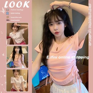 E.ifini  เสื้อครอป เสื้อสายเดี่ยว เสื้อแฟชั่นผู้หญิง y2k 2023 NEW Style 073110 สบาย ทันสมัย Beautiful รุ่นใหม่ A99J31E 36Z230909