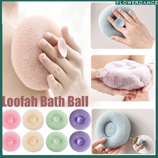 ถ้วยดูดนวดลูกบอลอาบน้ำ Exfoliating Back Rub Bath Ball Foaming Bath Ball Bubble Net Bath Tool Soft Shower Sponge flower