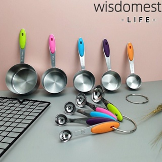 Wisdomest ถ้วยตวง 10 ชิ้น พร้อมช้อนตวง สเตนเลส อเนกประสงค์