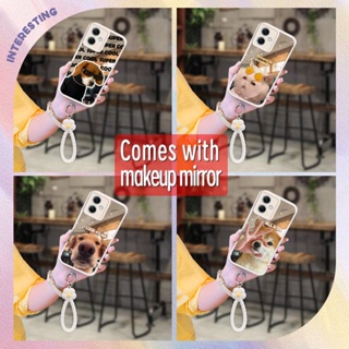 Hangings Makeup mirror Phone Case For Redmi Note12 5G China Raised lens lovely luxurious tulip Anti drop airbag trend flower