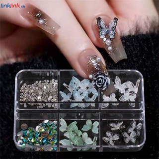 Nail Lab 6 Grid Set อุปกรณ์ตกแต่งเล็บ Rhinestone 3d อุปกรณ์เสริมเครื่องมือทำเล็บ อุปกรณ์ทำเล็บ Linklink