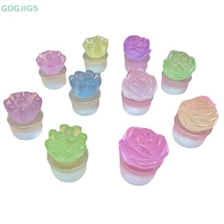 [GOGJIG5] กระถางเรซิ่นเรืองแสง ขนาดเล็ก สุ่มสี สําหรับตกแต่ง 2 ชิ้น UOO