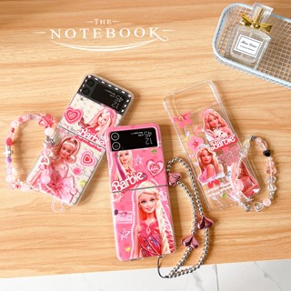 เคสโทรศัพท์มือถืออะคริลิคแข็ง กันกระแทก พร้อมสายคล้องข้อมือ สําหรับ Samsung Galaxy Z Flip 3 4 5