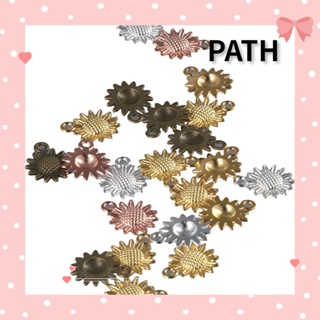 Path จี้ลูกปัด รูปดอกทานตะวัน สีเงิน สไตล์วินเทจ สําหรับทําเครื่องประดับ พวงกุญแจ