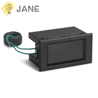 Jane โวลต์มิเตอร์แอมมิเตอร์ไฟฟ้า AC พลาสติก ทองแดง แบบพกพา 80-300V 100A หน้าจอ LCD สีดํา