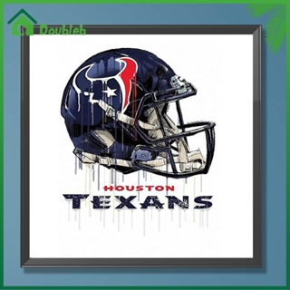 【Doub X ✮】ภาพวาดปักเพชร ทรงกลม ลาย Houston Texans 5D DIY สําหรับตกแต่งบ้าน ✮