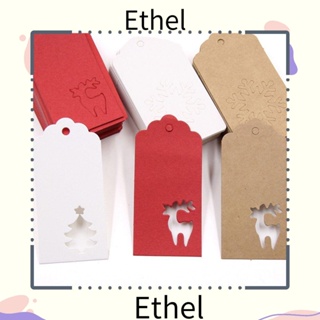 Ethel1 สติกเกอร์กระดาษคราฟท์ ลายถุงขนม สําหรับตกแต่งต้นคริสต์มาส 50 ชิ้น