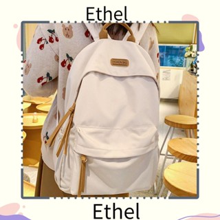 Ethel1 กระเป๋าเป้สะพายหลัง ความจุขนาดใหญ่ สีพื้น สําหรับวัยรุ่นผู้หญิง