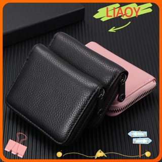 Liaoy กระเป๋าสตางค์ มีซิป สําหรับใส่บัตรเครดิต