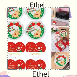 Ethel1 ป้ายฉลากปิดผนึก ลายคริสต์มาส สําหรับปิดผนึกกล่องขนมคุกกี้ 45 ชิ้น