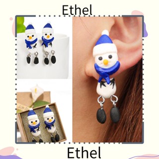 Ethel1 ต่างหูดินโพลิเมอร์ แฮนด์เมด เครื่องประดับคริสต์มาส สําหรับผู้หญิง