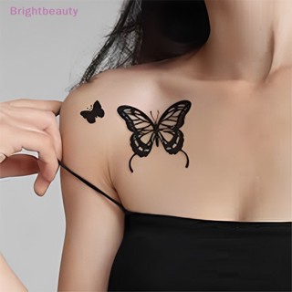 Brightbeauty สติกเกอร์รอยสักชั่วคราว ลายผีเสื้อ ดอกไม้ 3D กันน้ํา 1 แผ่น TH