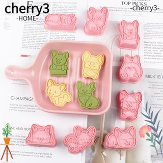 Cherry3 แม่พิมพ์คุกกี้คอร์กี้ พลาสติก ลายการ์ตูนน่ารัก สําหรับทําเบเกอรี่