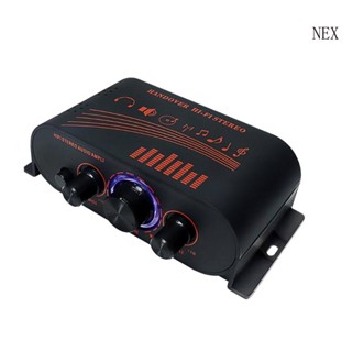 Nex พาวเวอร์แอมป์ HiFi 12VDC ขนาดเล็ก สําหรับลําโพง PC TV Car 20Hz-20KHz ความถี่อัตราการเต้น