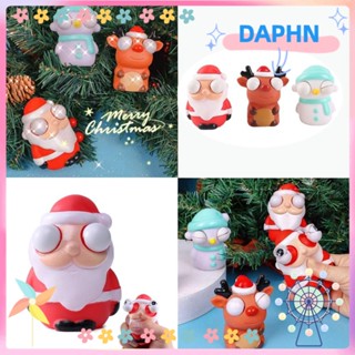 Daphs 3 ชิ้น บีบคริสต์มาส กวาง ซานตาคลอส ของเล่นขนาดเล็ก