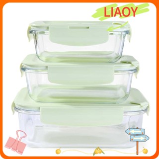 Liaoy กล่องแก้วเก็บอาหารกลางวัน ขนาดใหญ่พิเศษ 410 700 1040 มล. สําหรับใส่เครื่องล้างจาน