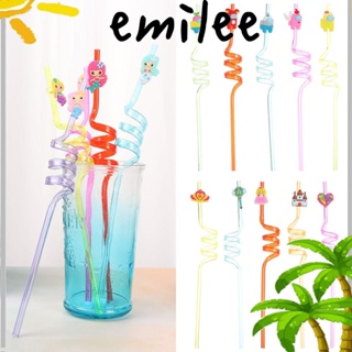 EMILEE หลอดดูดน้ํา ดีไซน์ต่างกัน ใช้ซ้ําได้ สําหรับเด็ก ตกแต่งงานปาร์ตี้