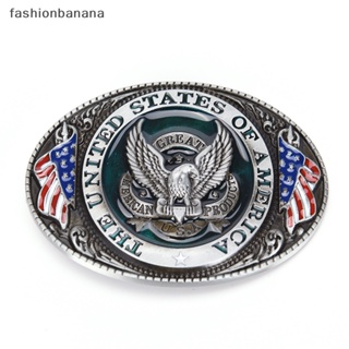 [fashionbanana] สไตล์ตะวันตก ใหม่ U.S.A. ใหม่ พร้อมส่ง เข็มขัดแฟชั่น โลหะผสม รูปธงชาติอเมริกัน สําหรับผู้ชาย