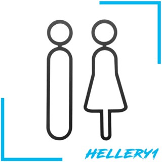 [Hellery1] สติกเกอร์ป้ายห้องน้ํา สไตล์เรโทร สําหรับผู้ชาย และผู้หญิง 2 ชิ้น