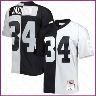 เสื้อยืดกีฬาแขนสั้น ลายทีมชาติฟุตบอล Jay 1988 NFL Las Vegas Raiders Jersey Bo Jackson Split Legacy พลัสไซซ์