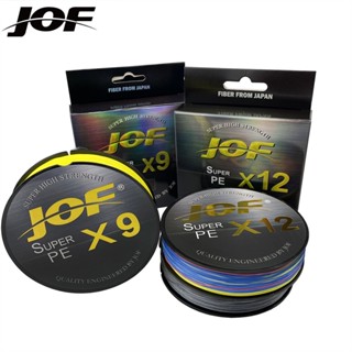 Jof สายเอ็นตกปลา PE แบบถัก 300 ม. 500 ม. 9 12 เส้น 20-92LB หลากสี