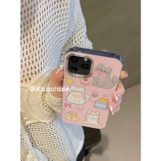 Ins ใหม่ เคสป้องกันโทรศัพท์มือถือ ลายแมวน่ารัก กันกระแทก สําหรับ Apple Iphone 14promax 13 11 14pro 13pro 14