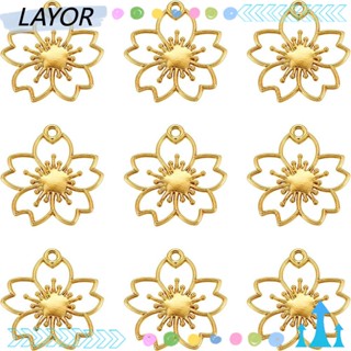 Lay จี้ดอกไม้ โลหะผสม สีทอง แฮนด์เมด DIY