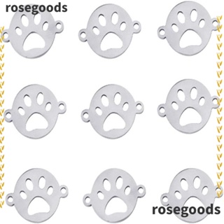 Rosegoods1 จี้รูปเท้าแมว โลหะผสม สีทอง สีเงิน สําหรับทําเครื่องประดับ สร้อยคอ สร้อยข้อมือ DIY