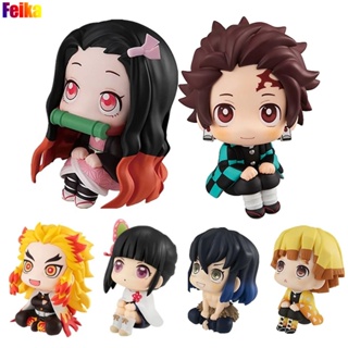 โมเดลฟิกเกอร์ PVC อนิเมะดาบพิฆาตอสูร Nezuko Tanjirou Zenitsu Inosuke Kyoujurou Kanawo Kawaii 6.5 ซม. 6 ชิ้น ต่อชุด