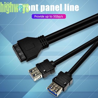 อะแดปเตอร์สายเคเบิลด้านหน้า PC 20Pin เป็น 2 พอร์ต USB 3.0 พร้อมเท้าคงที่ [highways.th]