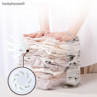Luckyhouse0^^ ถุงพลาสติกเปล่า แบบสูญญากาศ ขนาดใหญ่ สําหรับเก็บเสื้อผ้า ผ้าห่ม