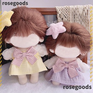 Rosegoods1 ชุดมินิเดรสกระโปรง ลายดาว สีเหลืองครีม 20 ซม. สําหรับตุ๊กตา