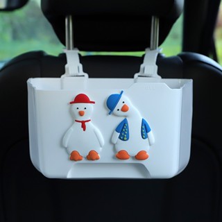 New Car Trash Can Cartoon Multifunctional Car Seat Back Hanging Folding Storage Box Car Universal Car storage  car  interior accessorie