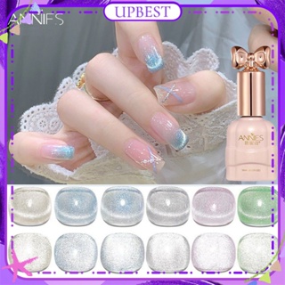 ♕ Annie Explosive Star Mercury Series Cat&amp;#39;s Eye Nail Polish Gel Colorful Crystal Spar Phototherapy Glue Nail Art For Nail Shop 10ml 6 Colors UPBEST