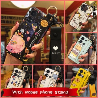 Shockproof Soft case Phone Case For Itel A04/A632w Wristband Anti-dust Wrist Strap Back Cover Fashion Design Kickstand