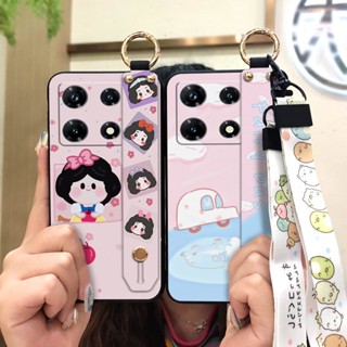 Kickstand Wrist Strap Phone Case For infinix Note30 Pro/X678B Cartoon Anti-knock Lanyard Shockproof Anti-dust Phone Holder