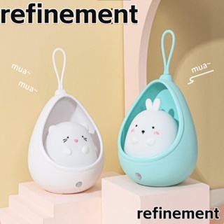 Refinement โคมไฟกลางคืน LED ซิลิโคน รูปสัตว์น่ารัก ควบคุมเซนเซอร์ ชาร์จ USB สําหรับติดผนังห้องนอน